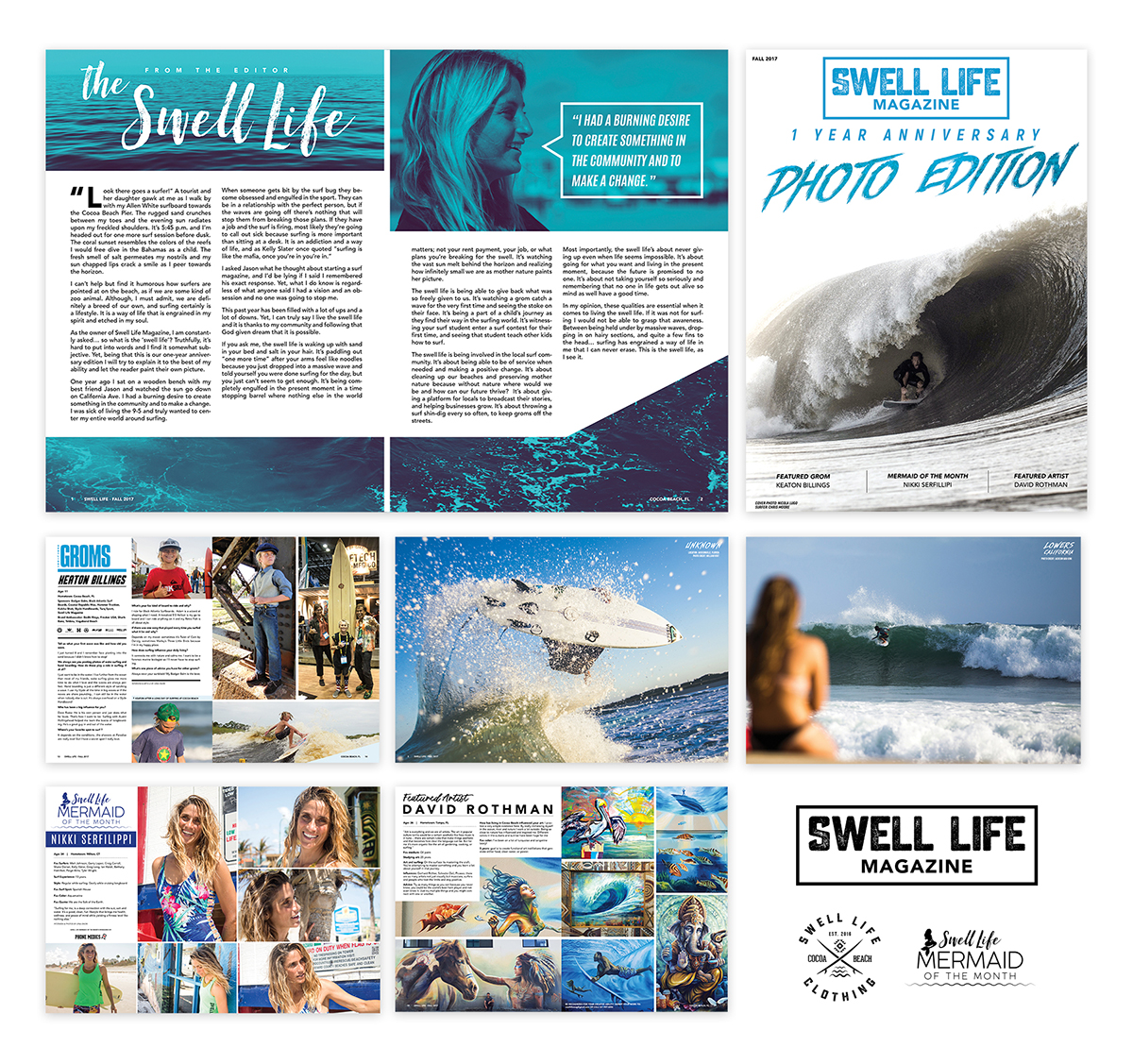Swell Life layout design showcase for issue 5